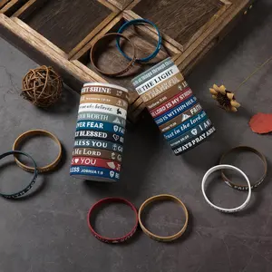 Bible Verse Bracelets – 20 Pcs Silicone Bracelets Bulk Jesus Bracelets – Cute Christian Bracelet Colored Wristbands – Comfortable and Lightweight – Perfect Religious Gifts for Men, Women