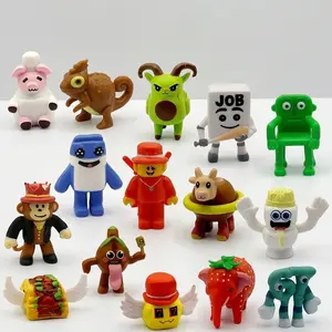 15 Pcs Cute Cartoon Character Figures Set - Mini Collectible Toys for Kids, Party Favors & Birthday Gifts for Boys Girls [3.55-5.5cm / 1.4-2.17in]