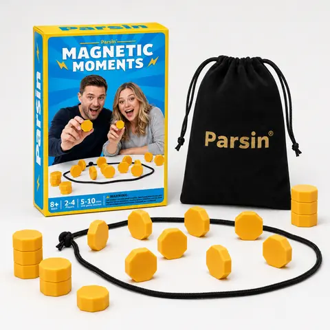 Parsin Portable Upgraded Magnetic Chess - Tabletop Strategy Board Game, 20 Unisex Pieces, Bonus Cards, Travel Pouch, Family Game, Indoor Play, Gift Idea, Not Suitable for Children Under 3 Years (Basic/Christmas Versions Available)