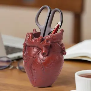 Heart Design Pencil Holder, 1 Count Creative Desktop Pen Holder, Desk Organizer Tidy for Home Office Dormitory School, Desk Accessories, Pen Stand