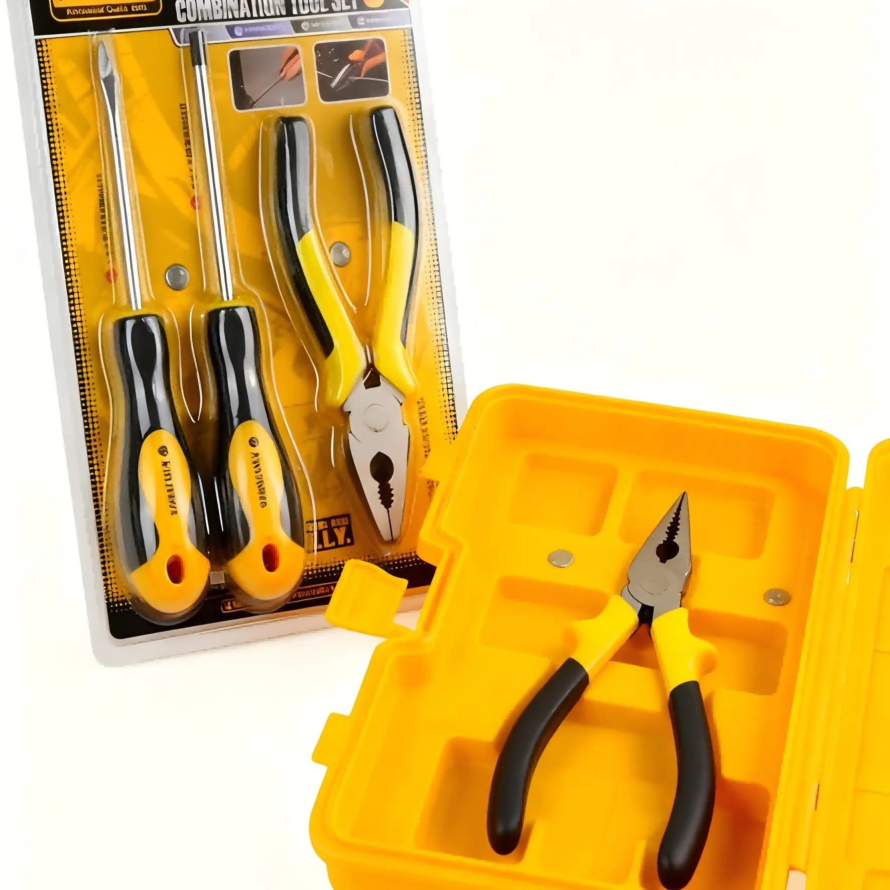 3-piece set: 6inch long nose pliers and flathead Torx screwdriver |   Chrome Vanadium Steel Pointed Tip, Dual Color Handle Multi-Functional Tool, Universal for Precision Work