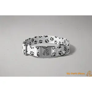 Pawfect Dog Collar - Black and White Leopard Print Design, Adjustable Fit, Metal Clip, Ideal for Dogs