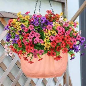 Artificial Flowers(12/24pcs/set),UV Resistant Colorful Fake Flowers,Decorative Bouquets,Home Decoration Garden Party Wedding Decoration Outdoor Colorful Decoration Fruit Plants