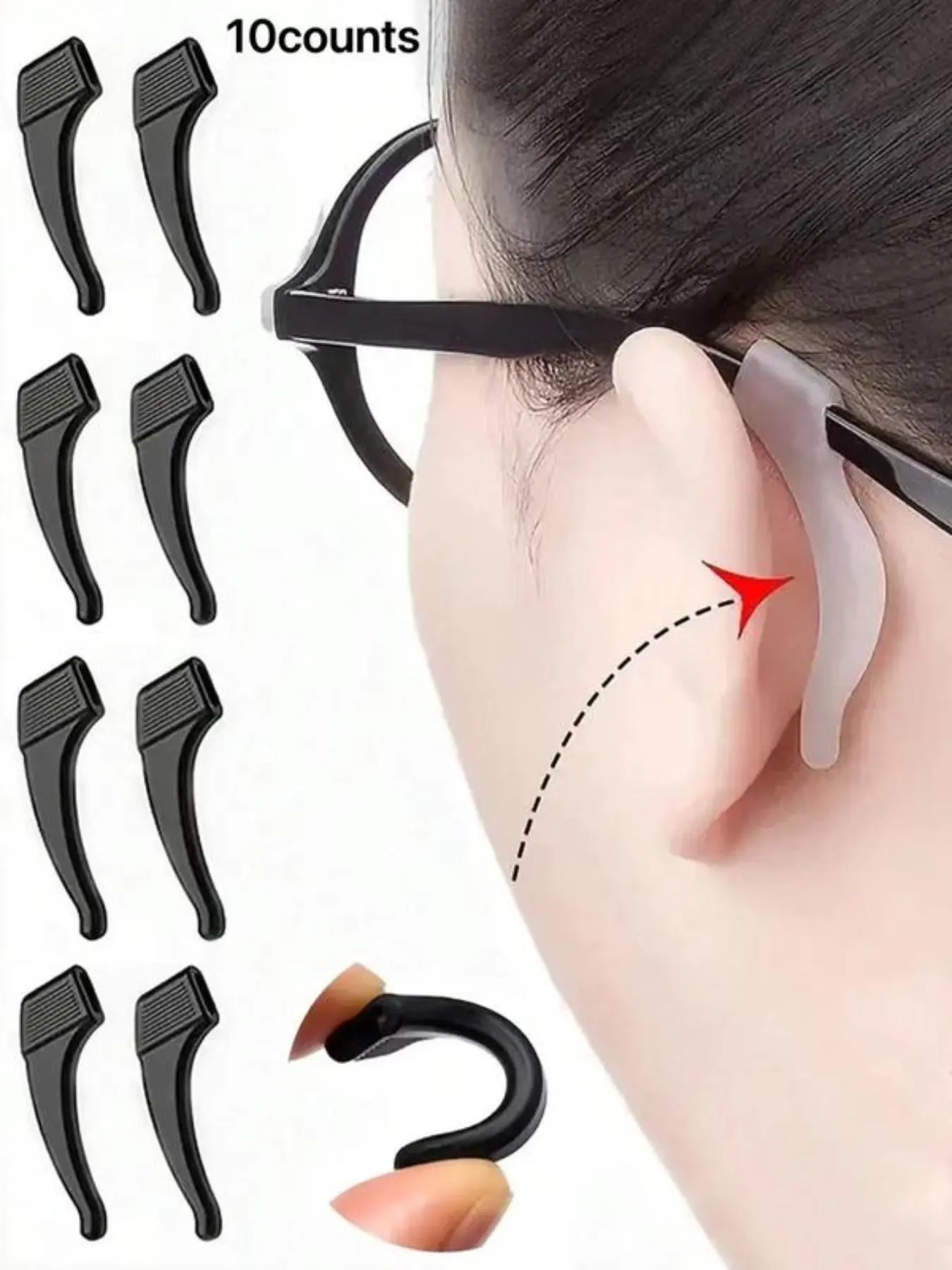 Anti-Slip Eyeglass Ear Hooks, Unisex Fashion Accessories, Transparent Fixed Ear Grips, Soft Ear Pads, All Seasons Casual Style, Glasses Ear Hook, Ear Grips For Glasses