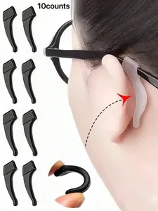 Anti-Slip Eyeglass Ear Hooks, Unisex Fashion Accessories, Transparent Fixed Ear Grips, Soft Ear Pads, All Seasons Casual Style, Glasses Ear Hook