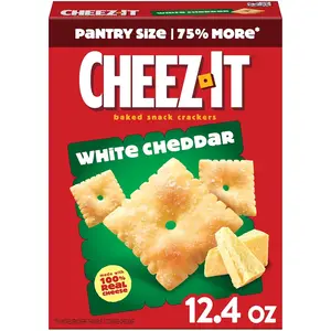 Cheez-It Cheese Crackers, Baked Snack Crackers, Lunch Snacks, White Cheddar, 12.4oz Box (1 Box)