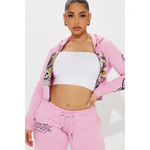 Ed Hardy New York Eagle Zip Front Hoodie - Pink I