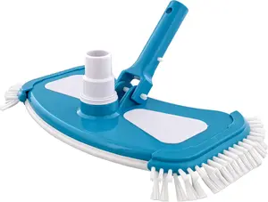 12" Deluxe Weighted Butterfly Pool Vacuum Head with Side Brushes, Swivel Hose Connection, Pole Handle, Safe for Vinyl Liner, Cleans Debris for Above Ground & In-Ground Swimming Pools Spas