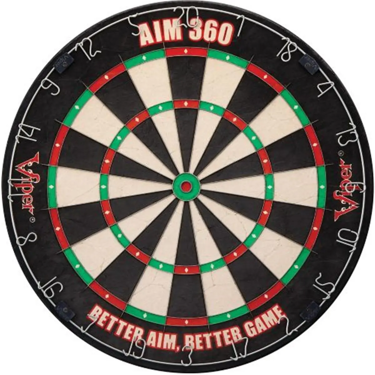 212 MAIN Viper AIM 360 Sisal Dart Board - Classy Look, Compressed Fiber, Diamond Marks, Self-Healing, Steel Tip Compatible Sports & Outdoor Leisure Equipment for Precision Aim