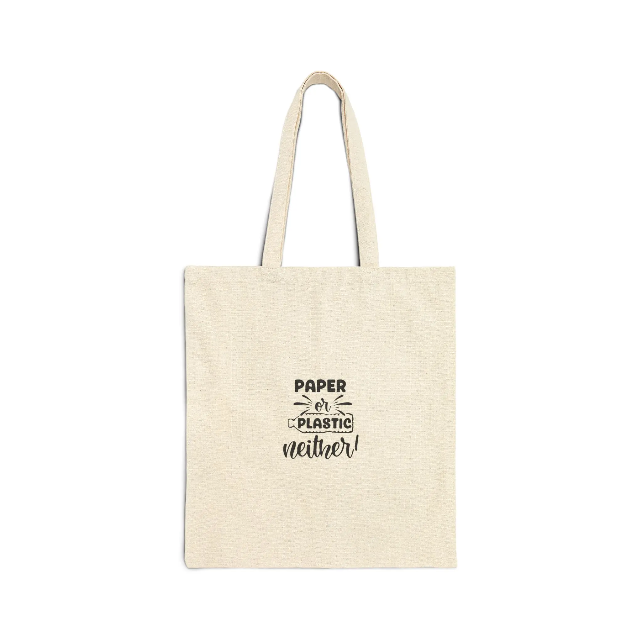 Paper or Plastic Cotton Canvas Tote Bag