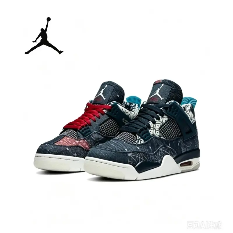 Dark blue retro casual comfortable anti-slip and wear-resistant basketball shoes