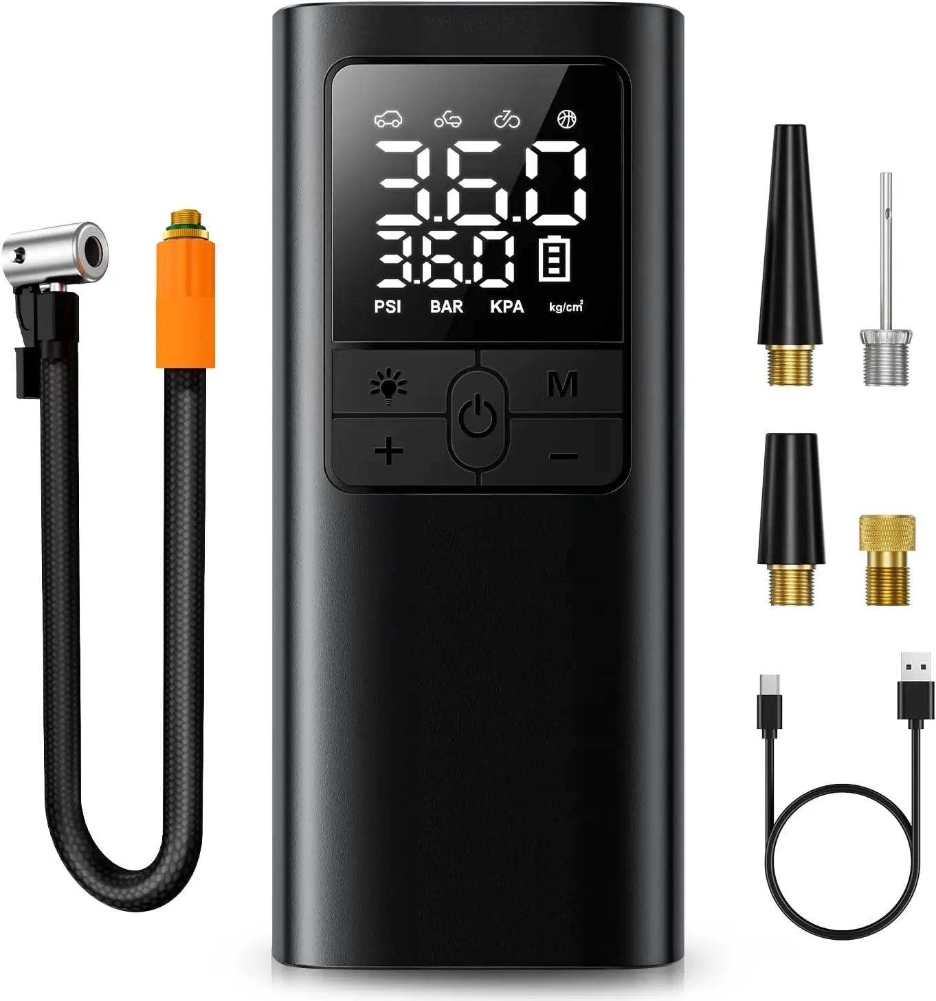 Tire Inflator Portable Air Compressor 150PSI & 10000mAh Cordless with Digital Tire Pressure Gauge, Portable Design, Flashlight Function