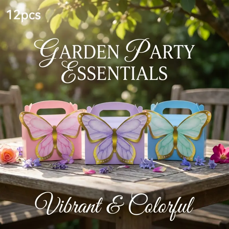 12-Piece 3D Butterfly Handle Gift Box, High-End Party Favor Box, Suitable For Holiday Events, Wedding Favors, Holiday Gifts, And Home Storage