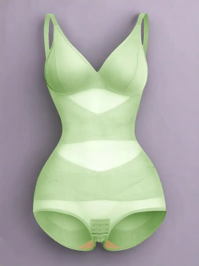 knee length dresses for ladies Shapewear Slimming Midi Dress | Sheer Mesh Overlay main image 0