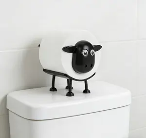 3PCS Funny Sheep 3D Printed Tissue Holder Set - Cute Toilet Paper & Kitchen Roll Holder, Quirky Home Decor, Essential Household Bathroom Gadget