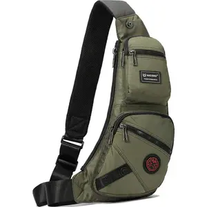 NICGID Y2K Sling Bag for Men Women Durable Lightweight Anti-Theft Crossbody Chest Shoulder Backpack with Adjustable Strap & 4 Zippered Compartments