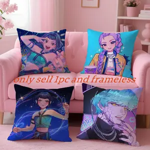 anime KPop Demon Hunterses Pillow Case Cozy short plush cover made with breathable organic fabric double sided artwork and a sleek invisible zipper ideal for durable warm and stylish home setups