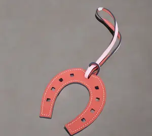 Pre-owned HERMÈS As Seen On Screen As Seen On Screen M264 HERMES Horseshoe Leather Capucine Rose Sakura Bag Charm $999