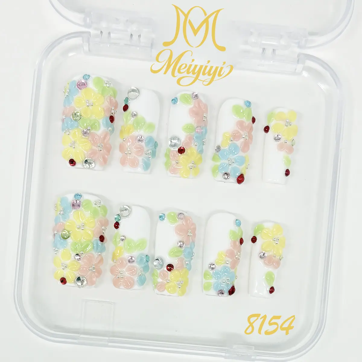 .DP.8154.Colorful Small Flowers Wearable Nail