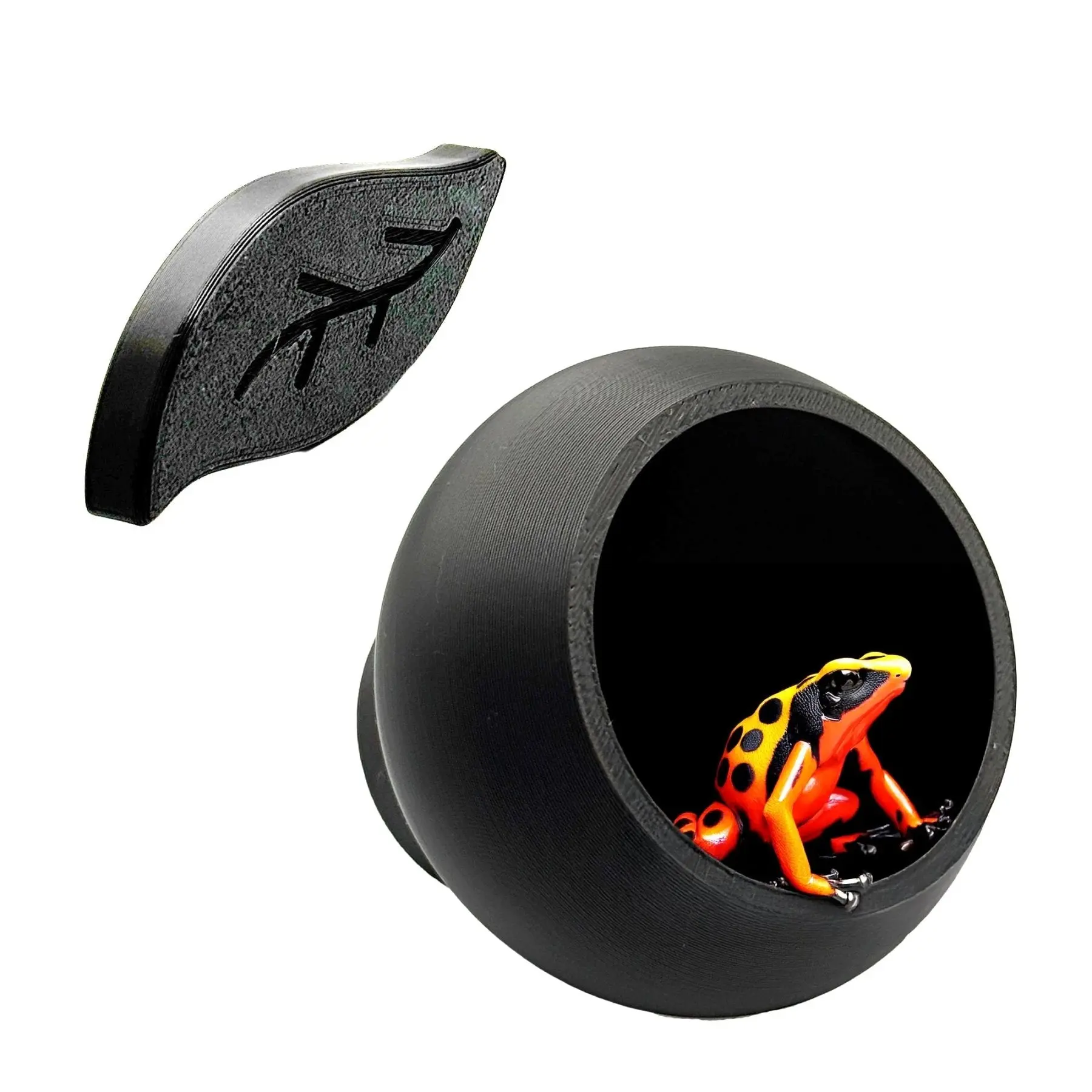 Magnetic Leaf Pod Hide – Glass-Mounted Frog & Reptile Shelter (Small)