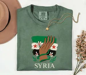 Syria Flag Hand Design T-shirt, Unisex Tee, Graphic Shirt, Middle Eastern Clothing, Patriotic Apparel, Syria Shirt, Syria Design