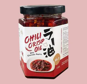 Fusion Select Chili Crisp Oil 175g - Crunchy Garlic & Hot Peppers for Korean Ramen Spicy Noodles BBQ Meat Dip Stir Fry Sauce Mild Spice Umami Seasoning