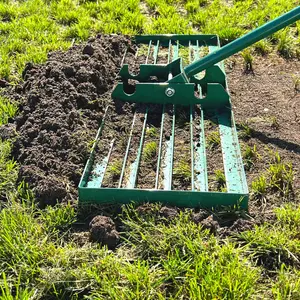 Landzie Lawn Leveling Rake - 24 Inch Wide 72 Inch Handle Powder Coated Yard, Garden, and Lawn Leveling Tool - Professional Lawn Care Landscaping Tools