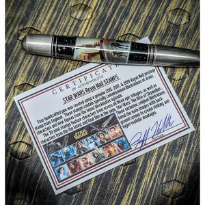 Twist Ballpoint Pen made with collectable Royal Mail postage stamp of Boba Fett
