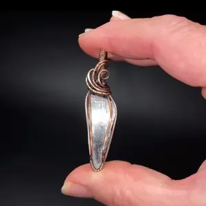 Fluorescent Spodumene Kunzite & Copper Wire Wrapped Pendant