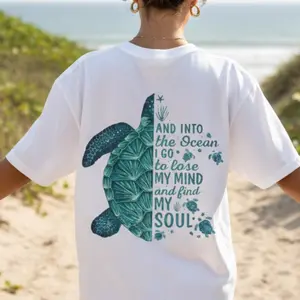 Sea Turtle Shirt Comfort Colors, Beach Lover Tee, And Into The Ocean I Go Shirt, Summer Vacation Shirt, Coastal Aesthetic Graphic Tee, Ocean Lover Gift for Women, Beach Trip Outfit