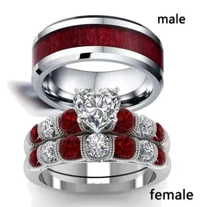 Red Stainless Steel Ring for Men And Women for Couple,Suitable for Both Men And Women