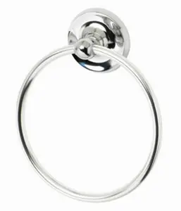 Ring Curved Towel Ring with Chrome Finish and Brass Base, Bathroom Organizing Accessories, Towel Holder Bathroom