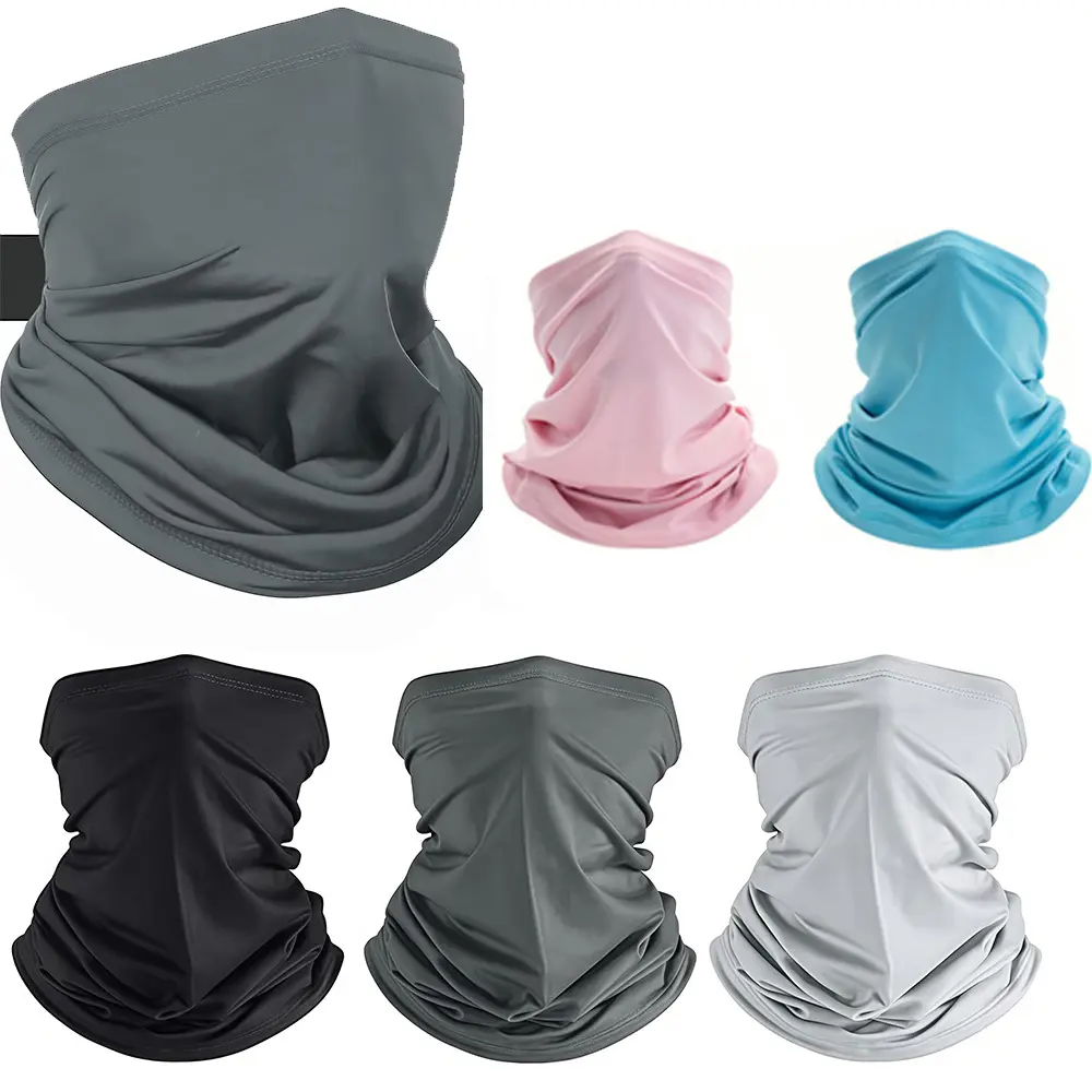 6 Pieces Summer UV Protection Cooling Neck Gaiter Face Clothing Neck Gaiter Mask Scarf Sunscreen Breathable Bandana Headband, Head Wrap, Great for biking, fishing, climbing, and construction work, Outdoorfun, Headwear