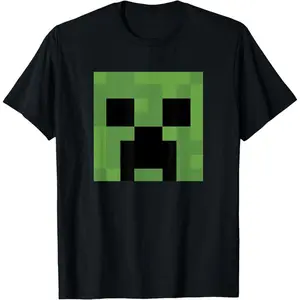 Minecraft Creeper Big Face T-shirt, Funny Graphic Shirt, Unisex Clothing, Summer Shirt Spring Gamer  Gift For Men's Women, Oversized Y2k Outfit Top