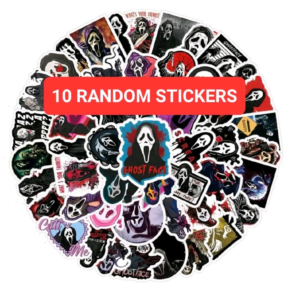 10 Pack of Ghostface Stickers- 10pk 10 Pack of Ghostface Stickers- 10pk