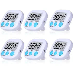 6 Packs Digital Timers for Classroom Kitchen Timer Small  Countdown Stopwatch for Cooking Mini Loud  Stop for Kitchen Study Work Baking   Office Timer Clock