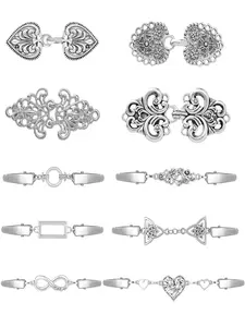 10 Pcs Clothing & Scarf Clips Vintage Ornate Style (Secure Clothes/Shawls, Adjustable Sizes) for Women (Daily Outfits, Office, Parties & Scarf Styling)