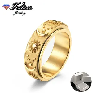 The star, moon and sun ring can be rotated to relieve stress, anxiety and tension. Size 6-13