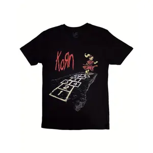 【S-5XL】Korn Follow The Leader Band logo T Shirt 100% Cotton Crew Neck T-Shirt Printed
