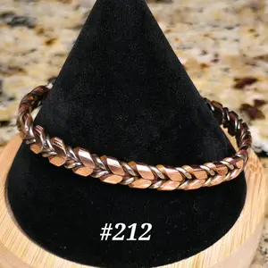 #212 Copper SS 6 1/4" x 5/16" Cuff Bracelet Handmade Artisan Jewelry Unisex Gift Ready Comfortable Everyday Wear Open Cuff Design
