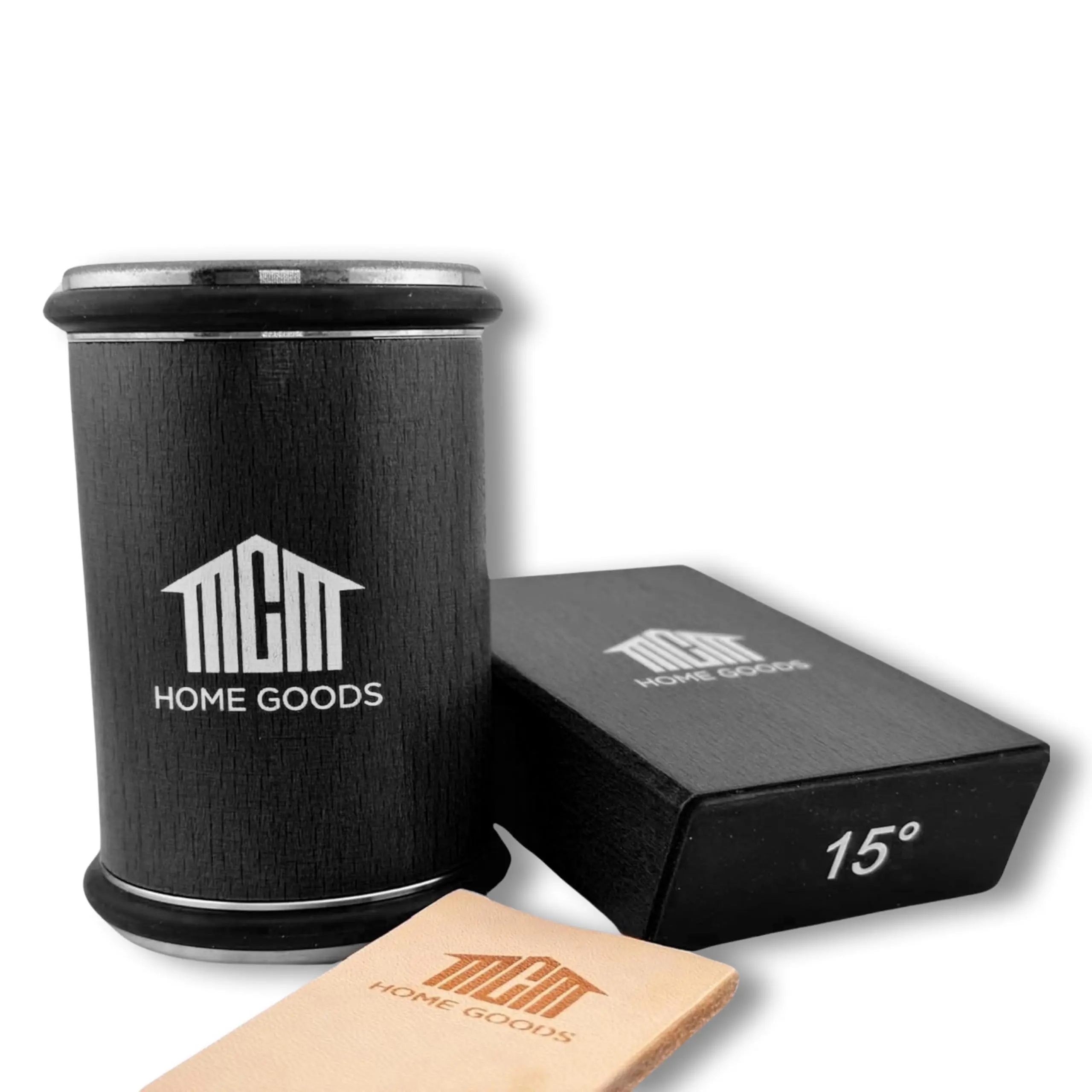 Rolling Knife Sharpener Kit with 15 & 20 Degree Sharpening Technology is made with Premium Wood and will Handle most Knives with Ease (Black)