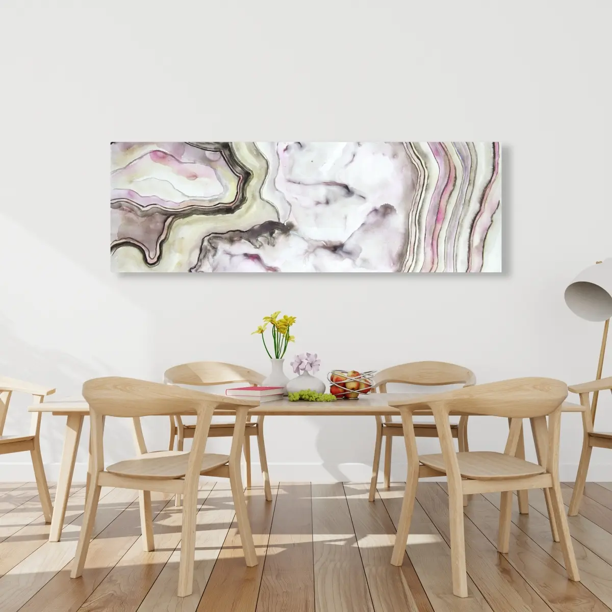 360 Stand Agate-Pattern Purple Canvas Wall Art, 20x60 in. Minimalist Artistic Print for Home Decoration, Elegant Home Decor Supplies, Artwork, Room