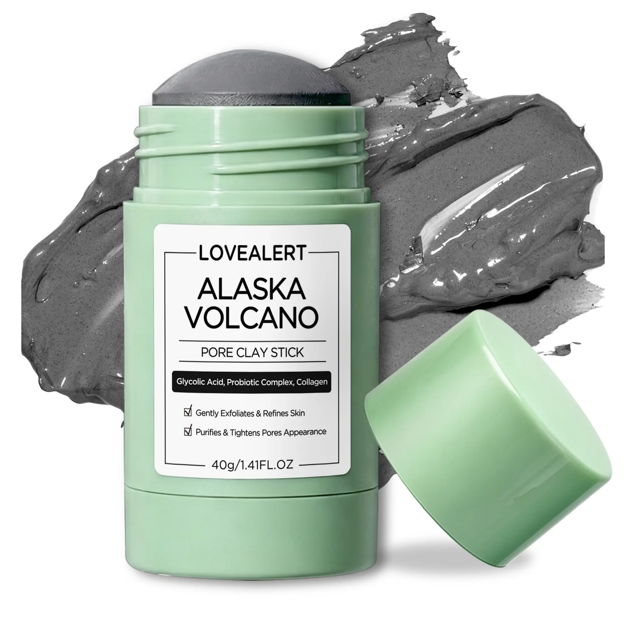 Volcano Clay Mask Stick - Deep Pore Cleansing Blackhead Remover, Oil Control Exfoliating Mud Mask, Natural Volcanic Clay, Gentle for All Skin Types, 40ml