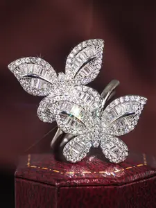 1 PC Pretty Cubic Zirconia Butterfly Ring For Women For Wedding Engagement Party Jewelry Valentine's Day Gift