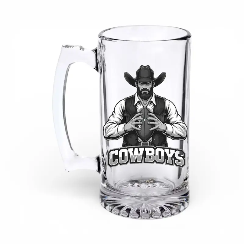 “Cowboys”custom laser engraved 26.5 oz beer mug