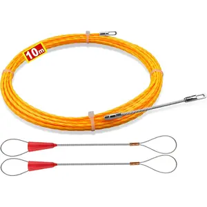 Electrical Fish Tape 10m 3.0 mm Wire Fish Tape Wire Puller Wire Snake for Running Wire through Wall Retractable Cable Pulling Tools with 2 Guide Springs Wire Feeder