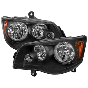 2008-2018 Dodge Grand Caravan Chrysler Town & Country Factory Style Headlights (Matte Black Housing/Clear Lens)