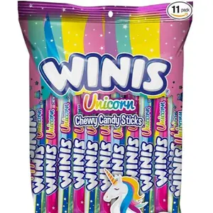 Chewy Candy Swirl | Winis Unicorn |Cotton Candy Flavored | Sharing Size 4.3 Oz Bag - 11 Pieces Snack Bonbon