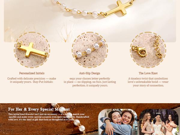 Tewiky Simple Cross Pendant Bracelet Dainty Simple Tiny Cross Bracelet For Women Girls For Easter Gift All-match & Exquisite Jewelry gift Back To School