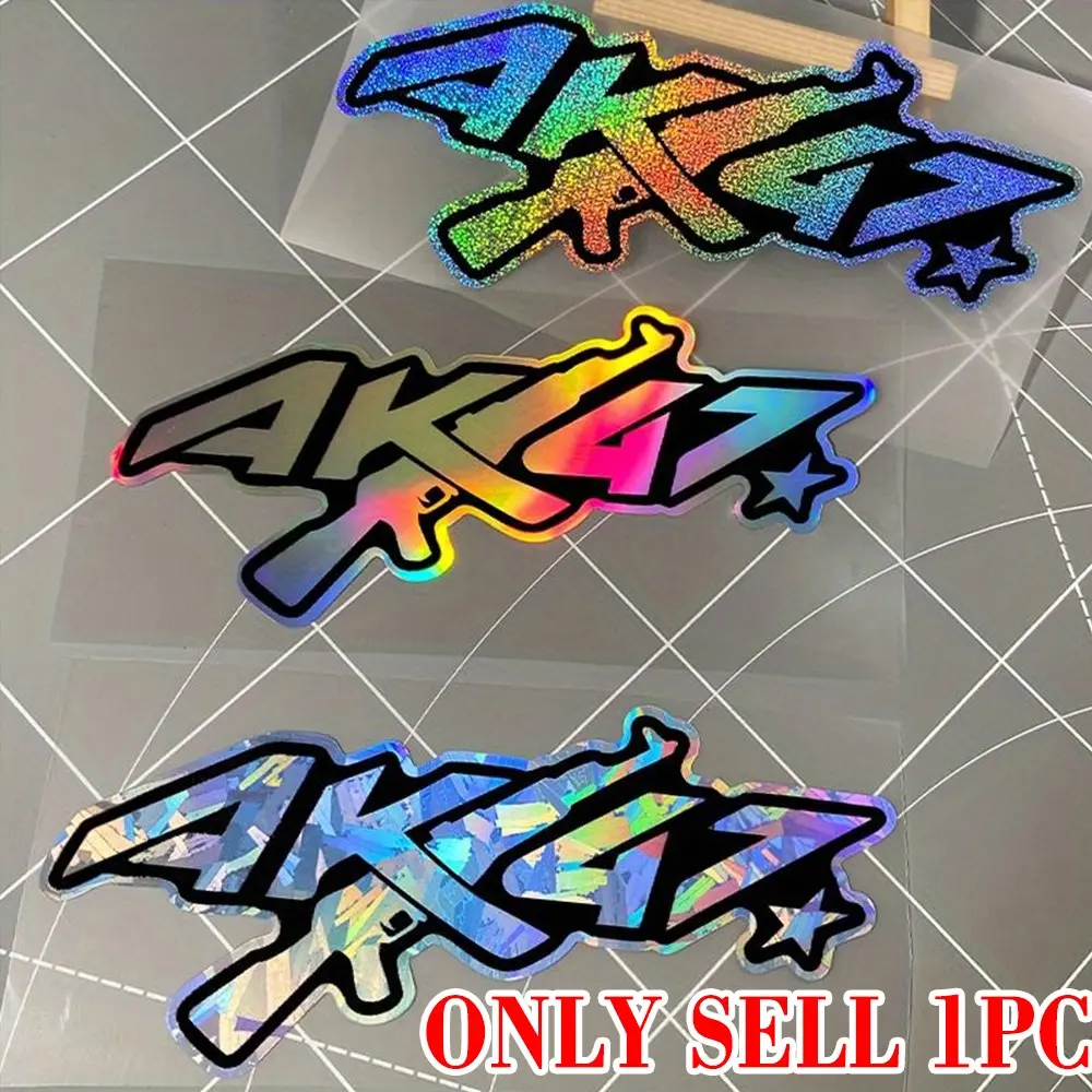 1PC AK47 Car Sticker, Sticker For Cars, Waterproof, Durable, Scratch-resistant Decoration, Vehicle Exterior Decoration, Suitable for DIY Car Windows, Headlight Eyebrow, Motorcycle Front Fairings, Universal Vehicle Vinyl Decals